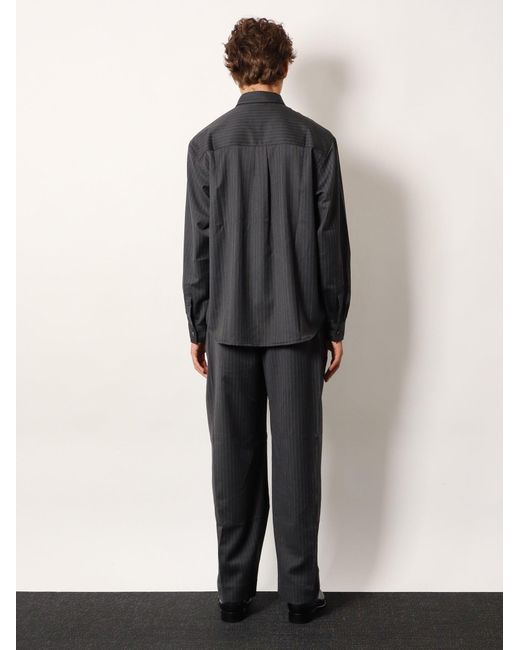 TONYWACK Blue Striped Wool Blend Shirt