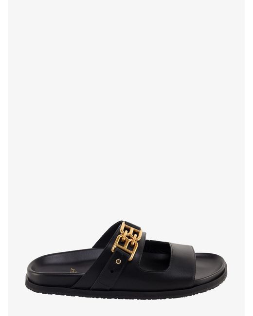 Bally Leather Flat Sandals in Black - Lyst