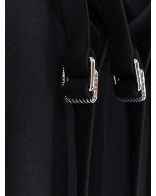 The Attico Black Viscose Blend Mini Dress