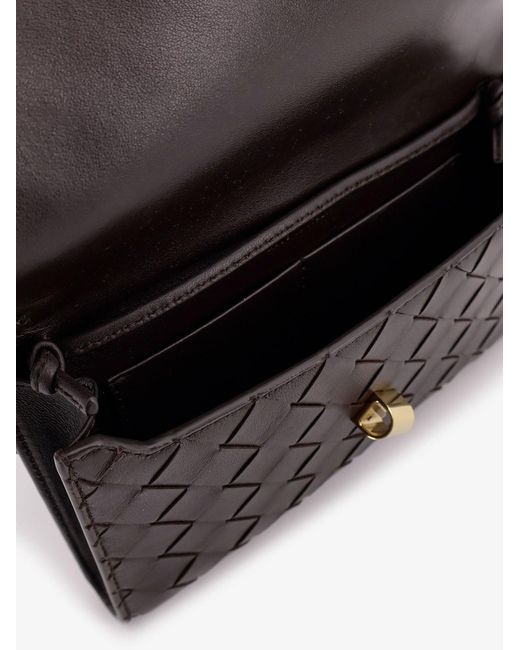 Bottega Veneta Gray Andiamo Crossbody Bag With Intrecciato Pattern
