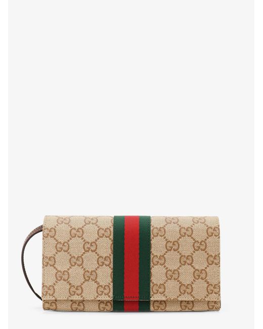 Gucci Natural Gg Fabric Shoulder Bag With Nastro Web Detail
