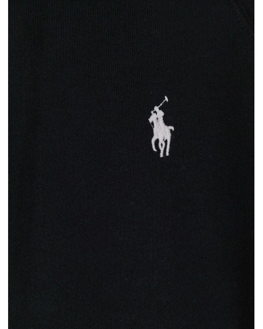 Polo Ralph Lauren Black Cotton Blend Sweatshirt With Embroidered Logo