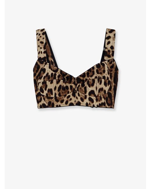 Dolce & Gabbana Brown Satin Bustier Top With