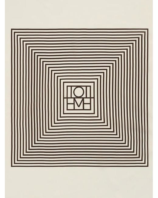 Totême White Centered Monogram Silk Foulard