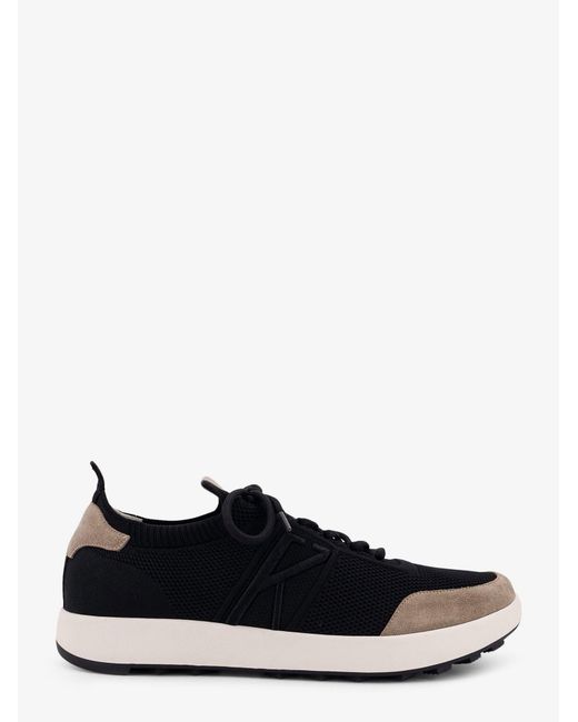 Kiton White Low-Top Mesh Sneakers With Suede Profiles for men