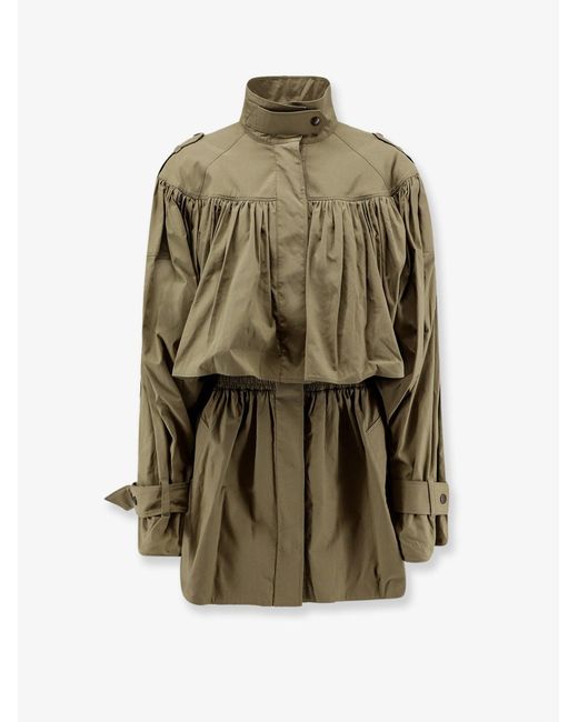 Chloé Green Cotton Jacket With Cotton Flounces