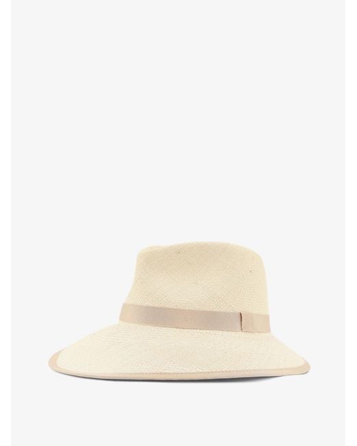 Cappello Con Nastro di Max Mara in Natural