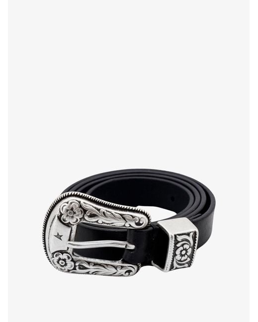 Golden Goose Deluxe Brand White Belts External: Cow Leather