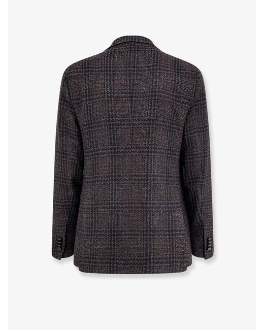 Tagliatore Black Single-Breasted Virgin Wool Blend Blazer for men