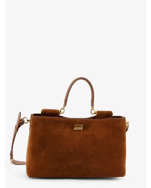 Dolce & Gabbana Brown Vittoria Suede Crossbody Bag