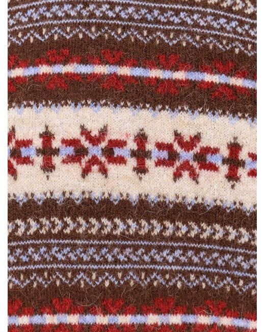 DUNST Red Fairisle Wool Blend Sweater