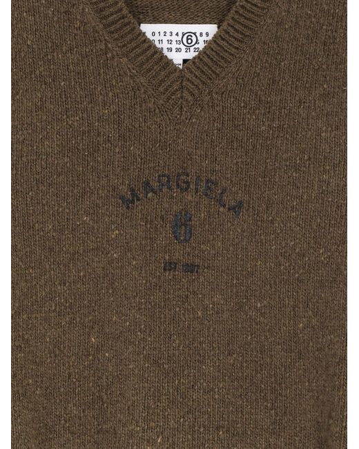 MM6 by Maison Margiela Green Wool Blend Vest With Used Effect for men