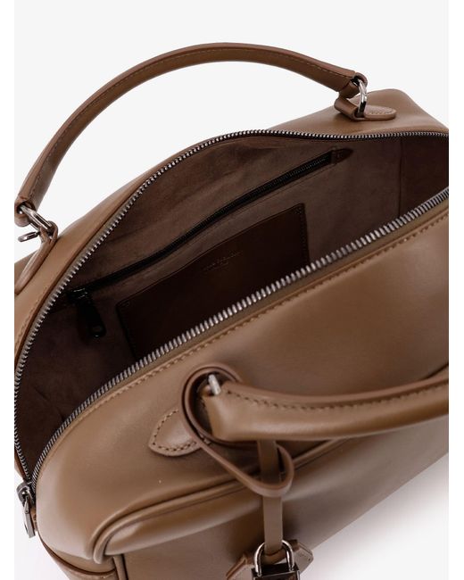 Brunello Cucinelli Brown Boston Explorer Leather Crossbody Bag