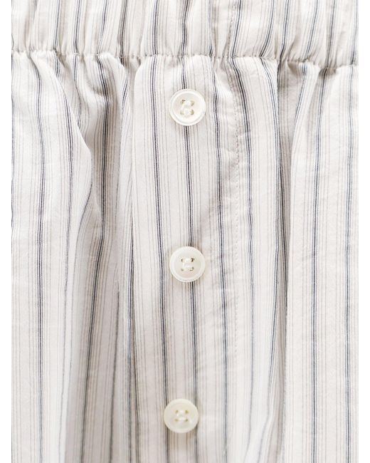 Rohe Gray Silk Trousers With Striped Pattern
