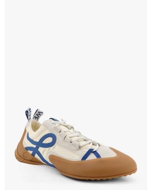 Loewe Blue Grip Nylon And Suede Sneakers With Contrasting Logo On The Side for men