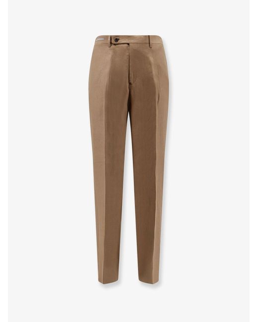 Corneliani Natural Regular Linen Trousers for men