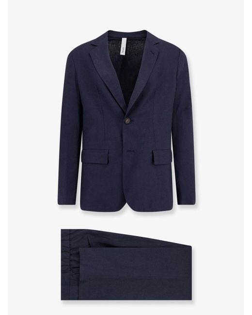 Hevò Blue Galatina Linen And Viscose Suit for men