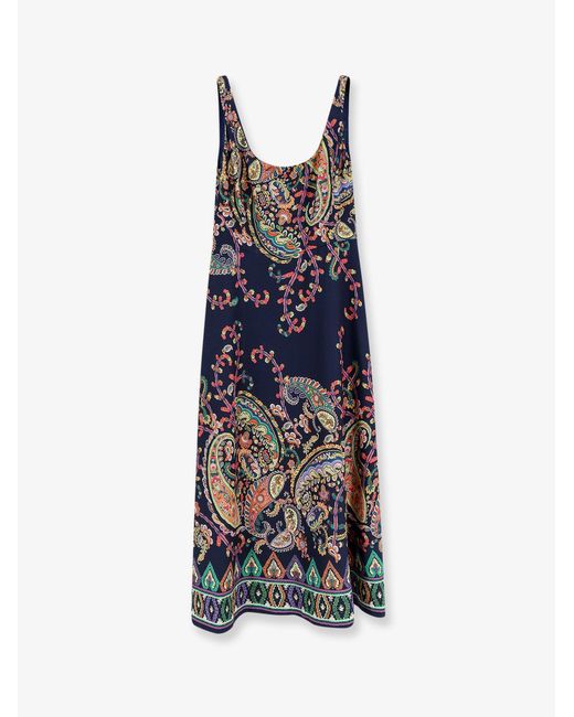 Etro Women's Blue Dress With Iconic Print