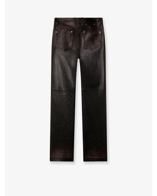 Golden Goose Deluxe Brand Black Peg Leather Trousers