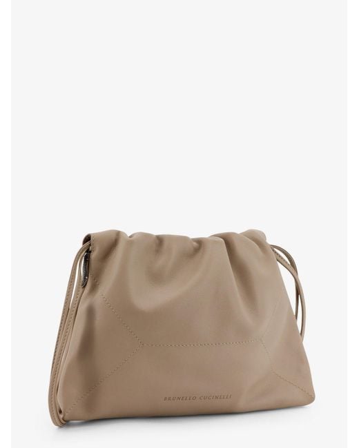 Brunello Cucinelli Brown Bc Duo Leather Shoulder Bag