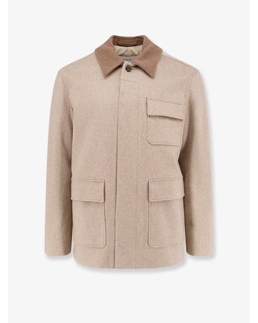 Lardini Natural Goslin Pure Virgin Wool Coat for men
