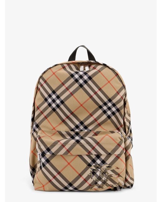 Burberry Natural Essential Backpack With Check Pattern for men