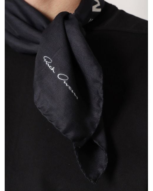 Rick Owens Black Modal And Silk Blend Scarf for men