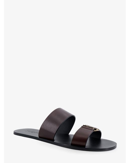 Saint Laurent White Babylone Leather Sandals for men