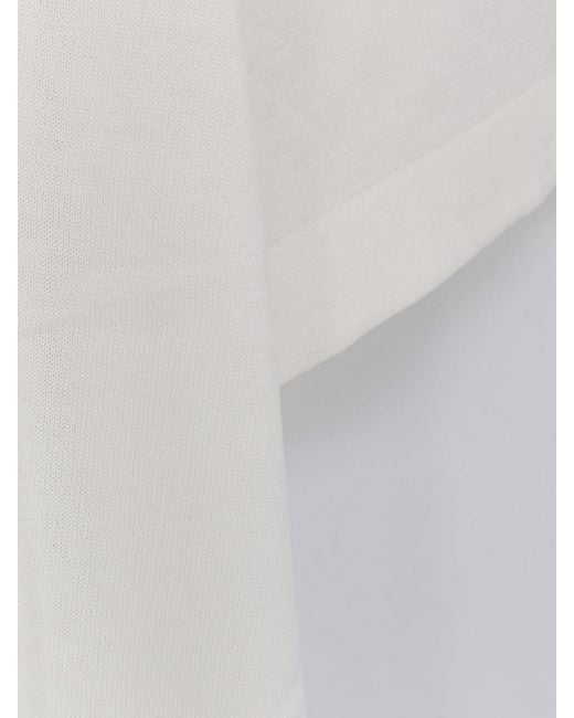 Bramani Cashmere White Cotton And Silk Blend T-Shirt for men