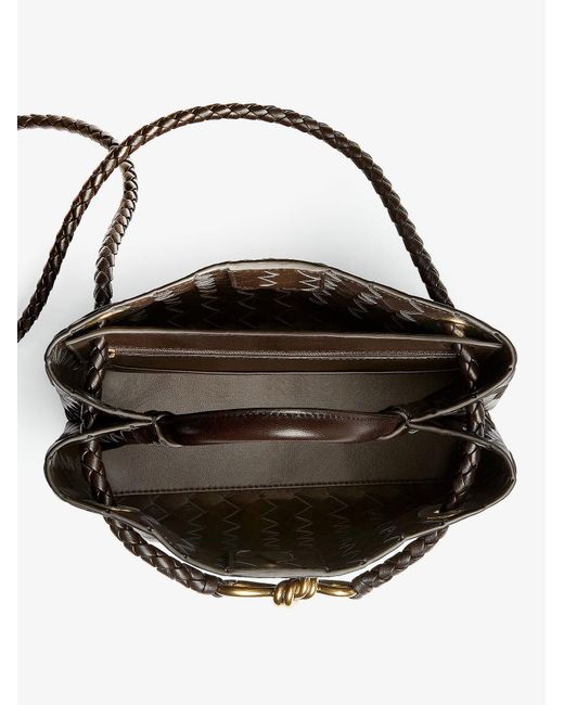 Bottega Veneta Black Andiamo Small Leather Shoulder Bag With Intrecciato Motif
