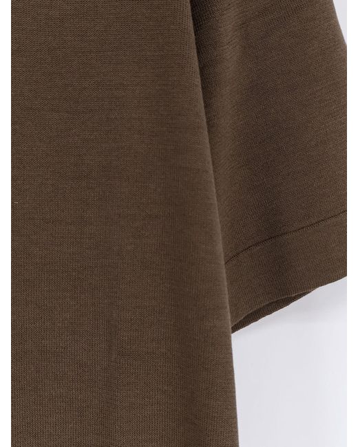 Bramani Cashmere Brown Cotton And Silk Blend T-Shirt for men