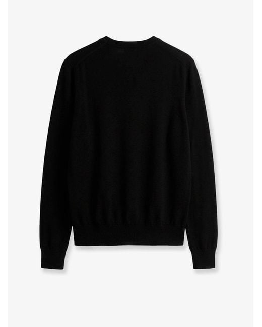 Totême Black Fine Crew Knit Wool And Silk Blend Sweater