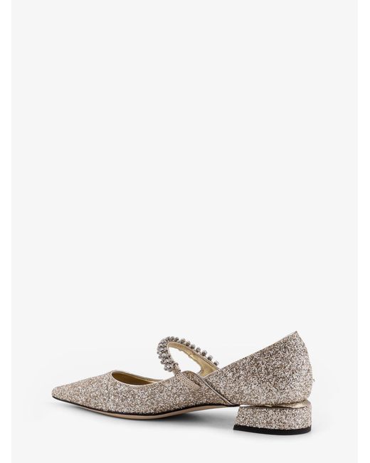 Jimmy Choo White Bing Leather Pumps With All-Over Glitter Detail