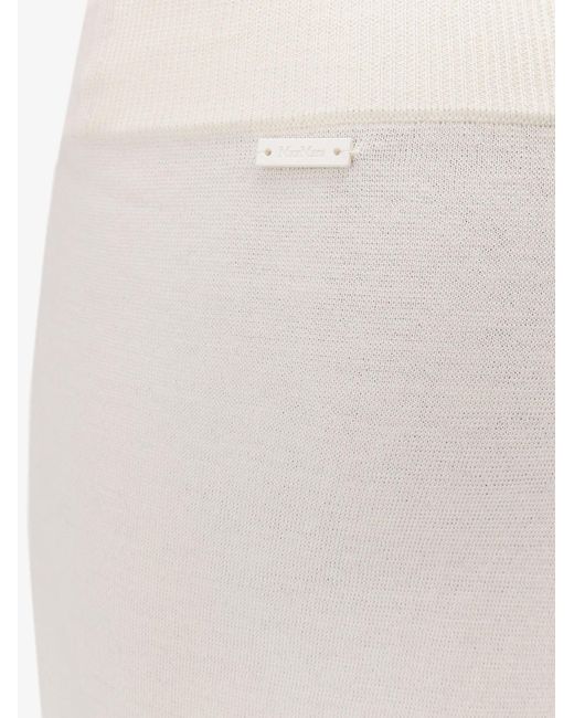 Max Mara White Nigeria Pure Virgin Wool Trousers