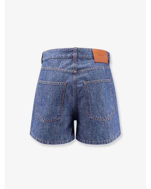 Fendi Blue Chambray Denim Shorts