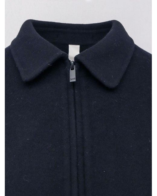 Hevò Blue Verdemare Wool Coat for men