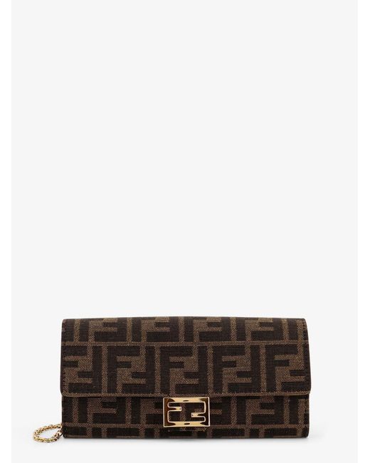 Fendi Multicolor Continental With Chain Baguette Ff Jacquard Fabric Crossbody Bag