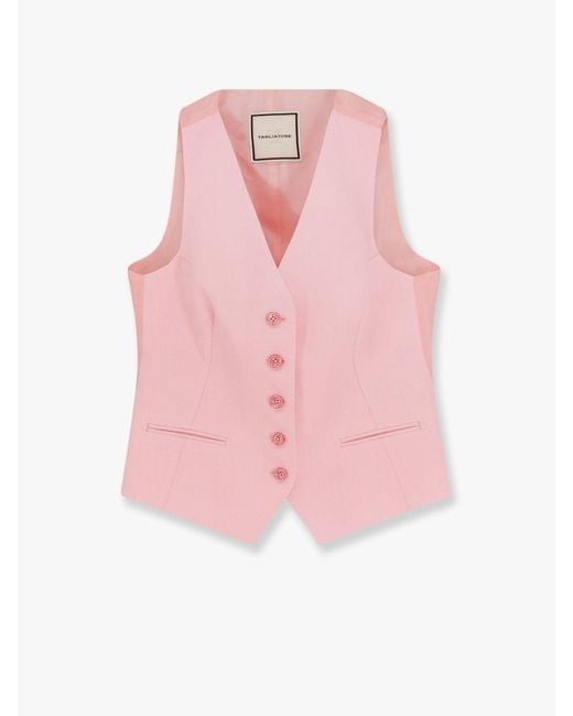 Tagliatore Pink Giselle Linen Vest