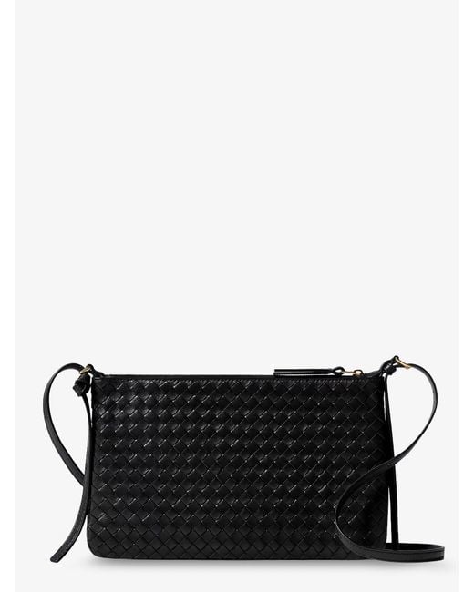 Bottega Veneta Black Pochette Intrecciato Piccolo Medium With Shoulder Strap