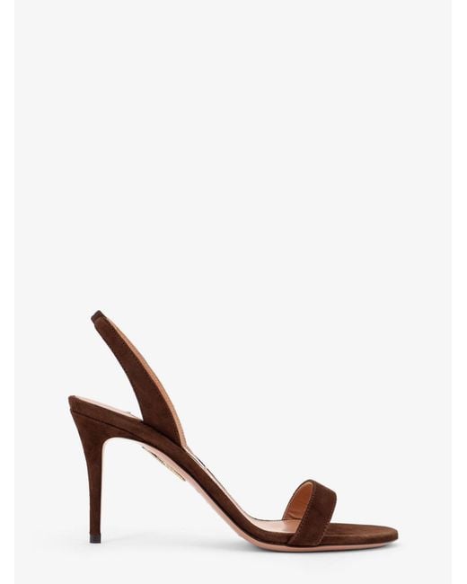 Aquazzura Brown So Nude Suede Sandals