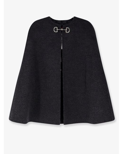 Gucci Black Wool And Silk Cape