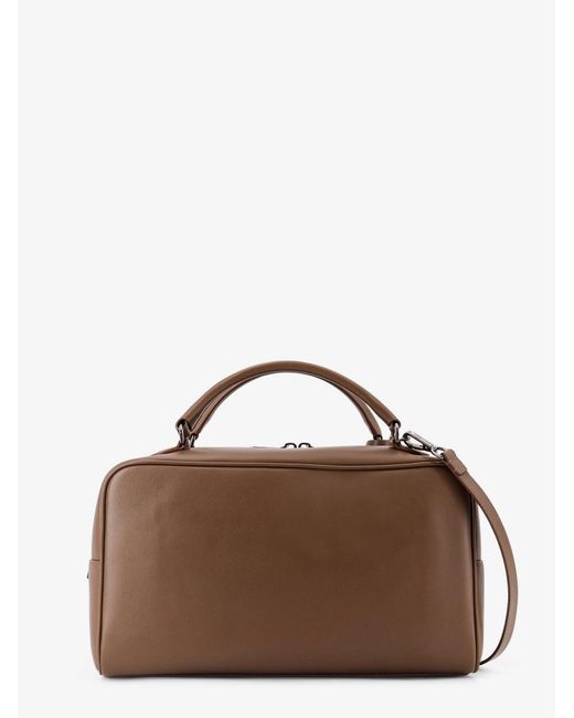 Brunello Cucinelli Brown Boston Explorer Leather Crossbody Bag