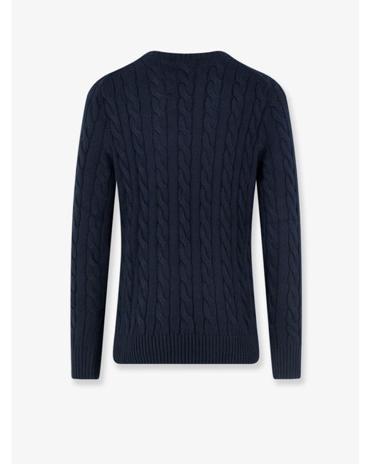 Polo Ralph Lauren Blue Cotton Sweater With Cable Knit for men