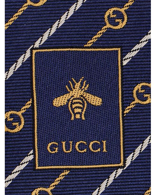 Gucci Blue 7cm Logo-jacquard Silk-twill Tie for men