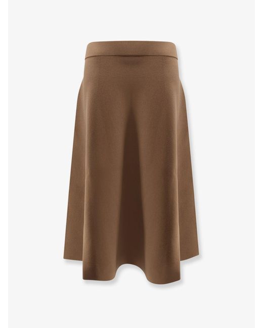 Max Mara Brown Lazio Viscose Blend Skirt