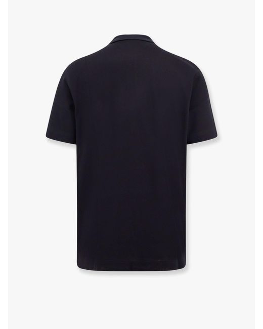 Givenchy Blue Pique Cotton Polo Shirt With 4G Embroidery for men