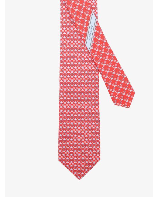 Ferragamo Red Clarissa Silk Tie for men