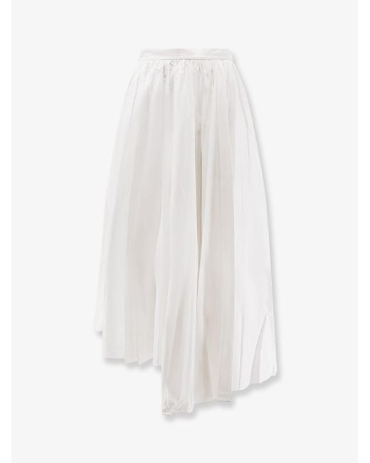Self-Portrait White Self Portrait Asymmetrical Cotton Skirt