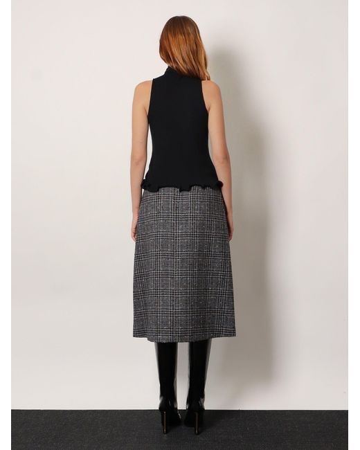 Fendi Black Ribbed Virgin Wool Top
