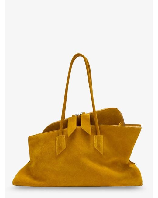 The Attico Yellow La Passeggiata Suede Shoulder Bag